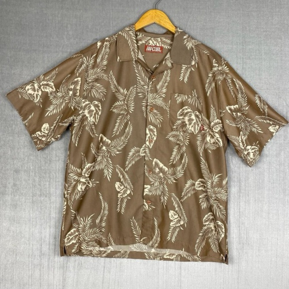 Rip Curl Button Up‎ Mens XL Short Sleeve Hawaiian Shirt Cabana Resort Tropical
